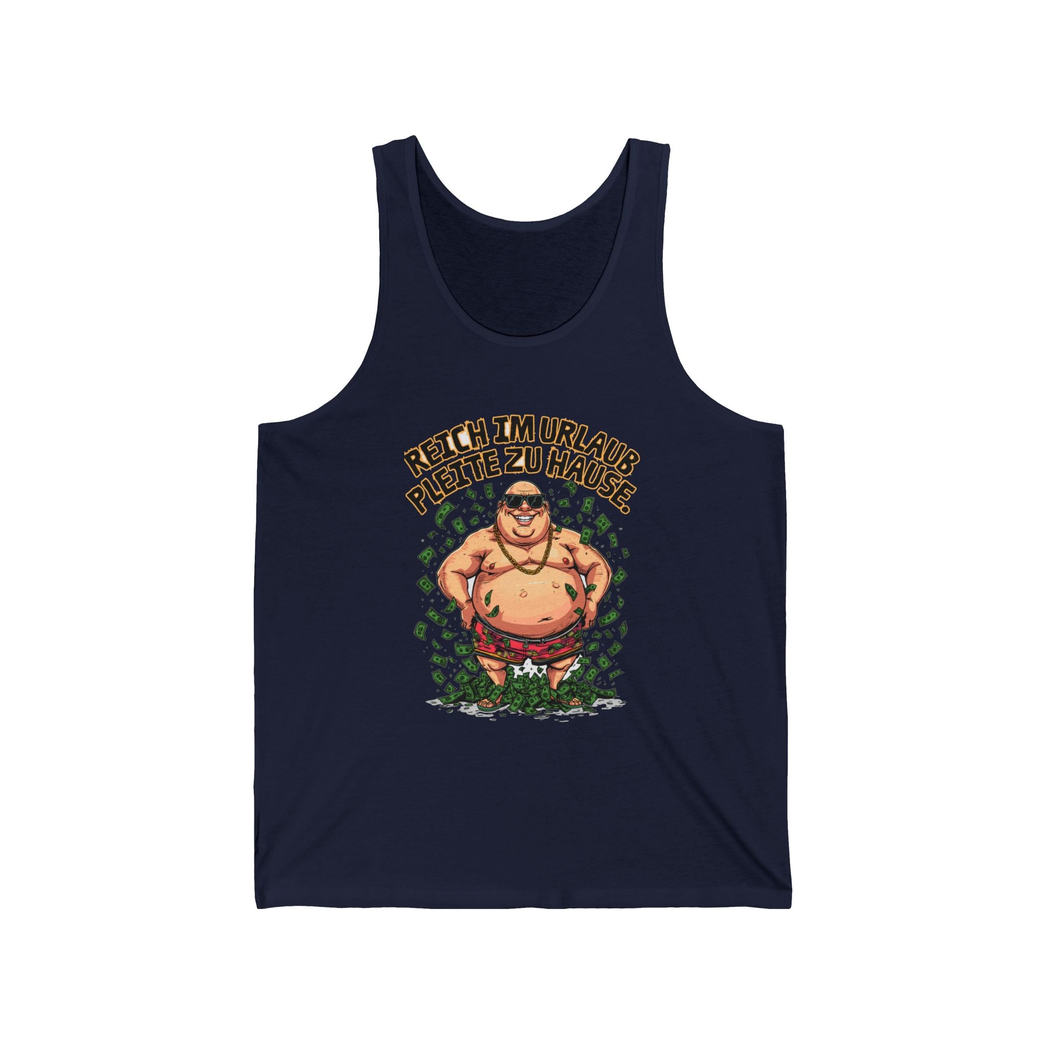 Reich im Urlaub, pleite zu Hause – Tanktop (Slim Fit)