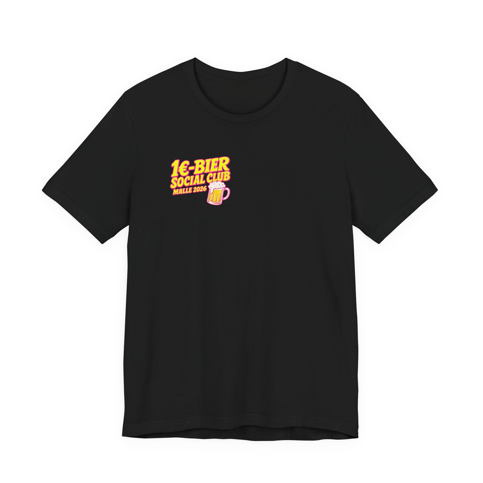 1€-Bier Social Club – Malle 2026 T-Shirt (Backprint)
