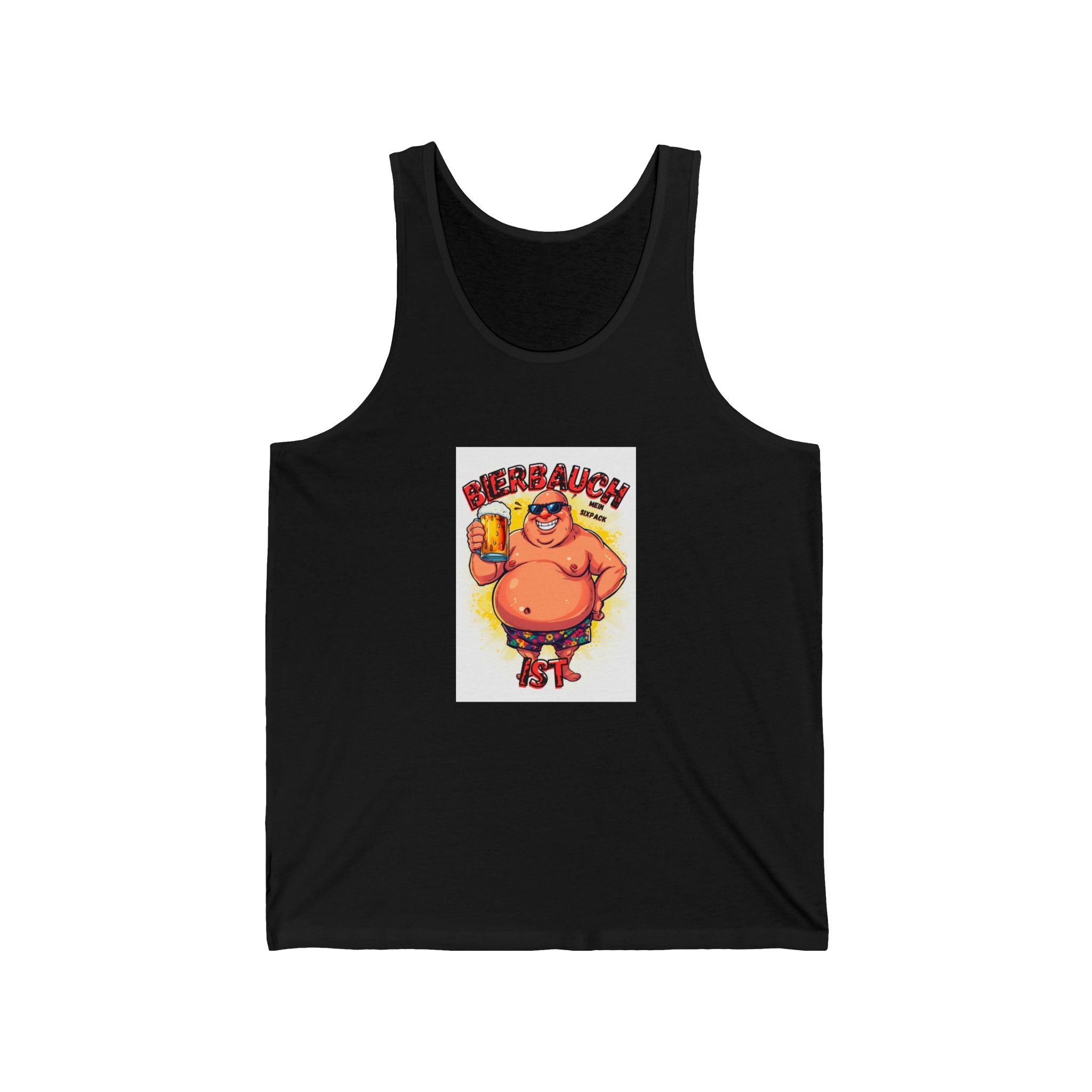 Bierbauch ist mein Sixpack – Cartoon Party-Guy – Tanktop (Slim Fit)