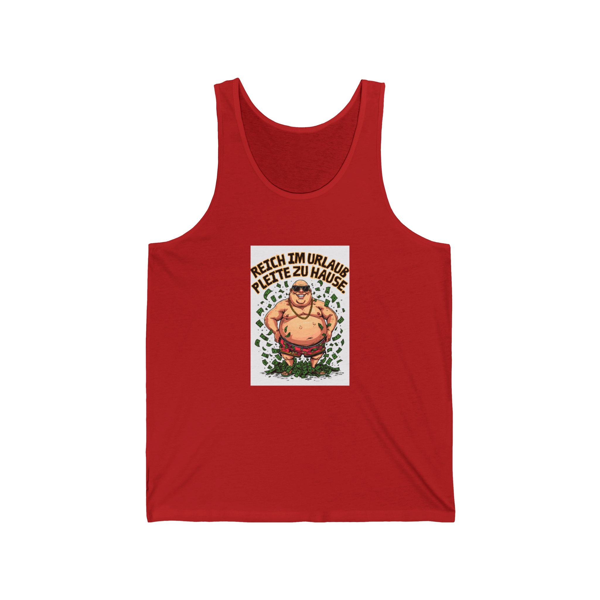 Reich im Urlaub, pleite zu Hause – Tanktop (Slim Fit)