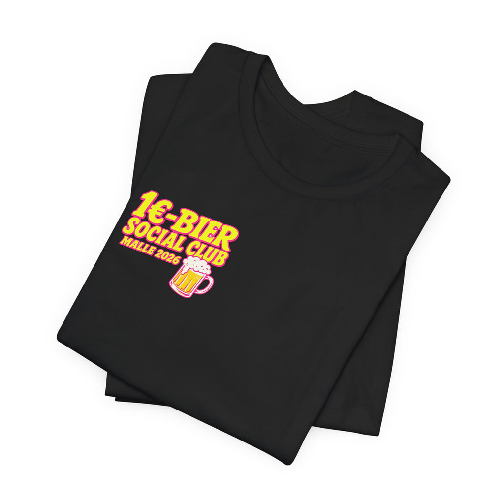 1€-Bier Social Club – Malle 2026 T-Shirt (Backprint)
