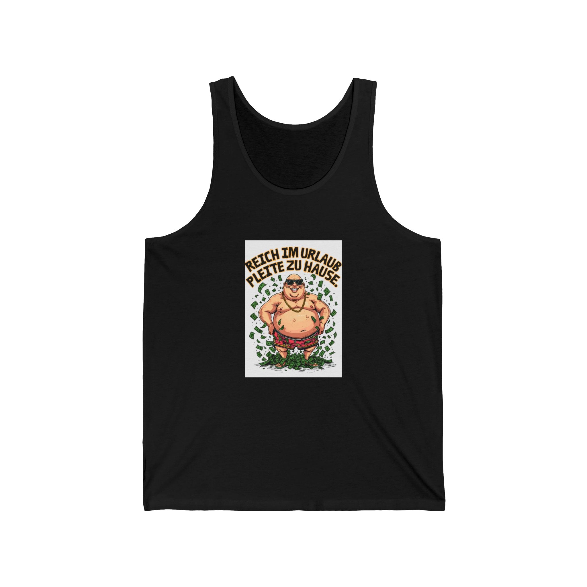 Reich im Urlaub, pleite zu Hause – Tanktop (Slim Fit)