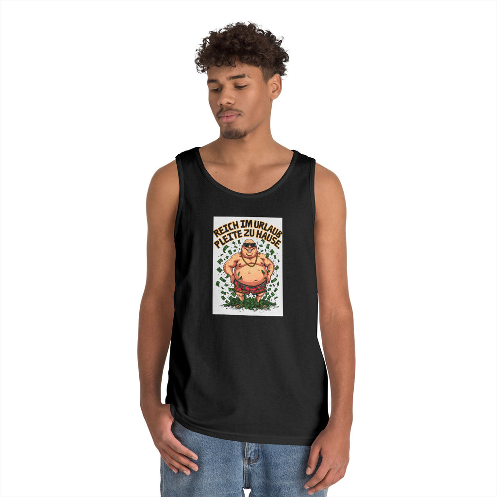 Reich im Urlaub, pleite zu Hause – Tanktop (Heavy)