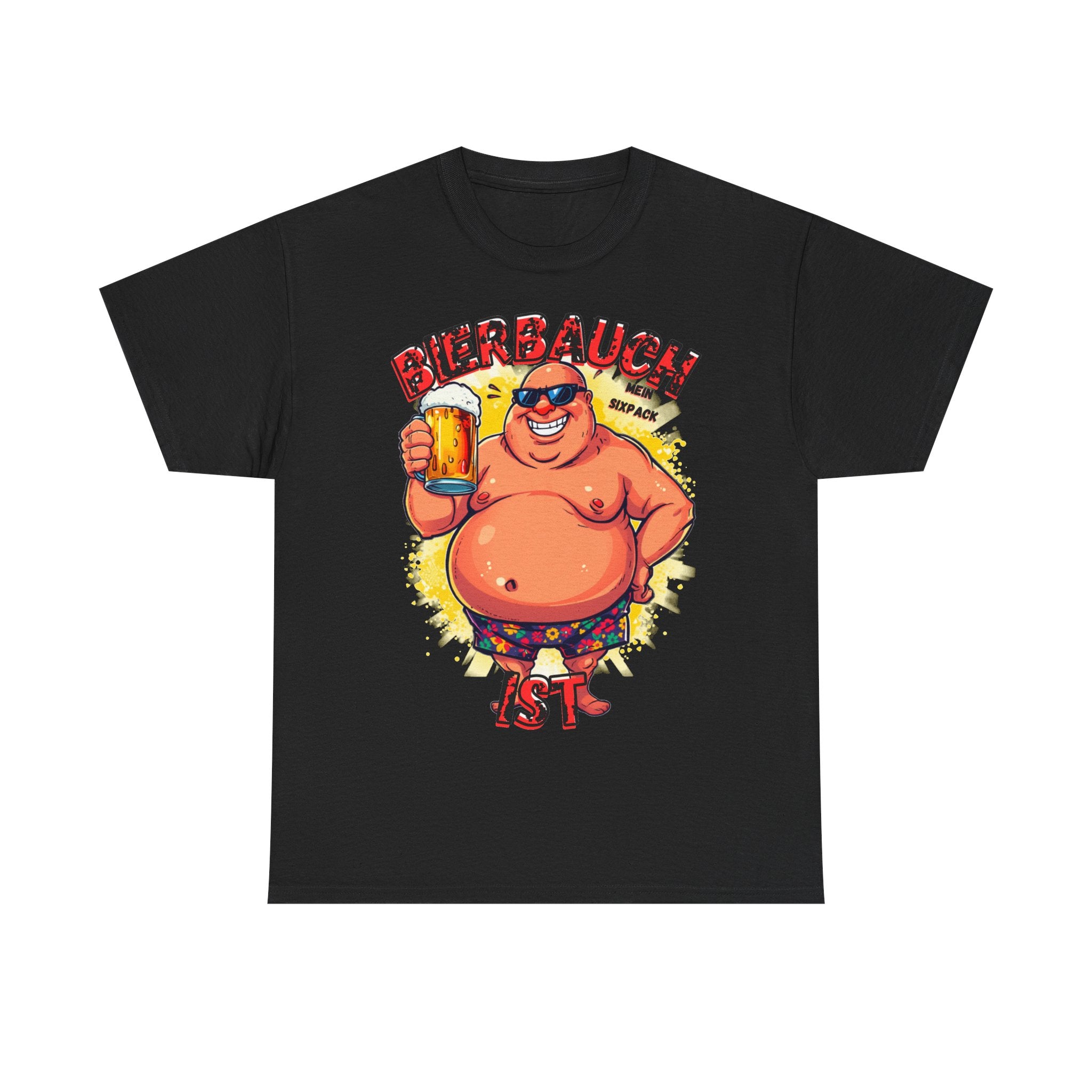 Bierbauch ist mein Sixpack – Cartoon Party-Guy – Unisex T-Shirt