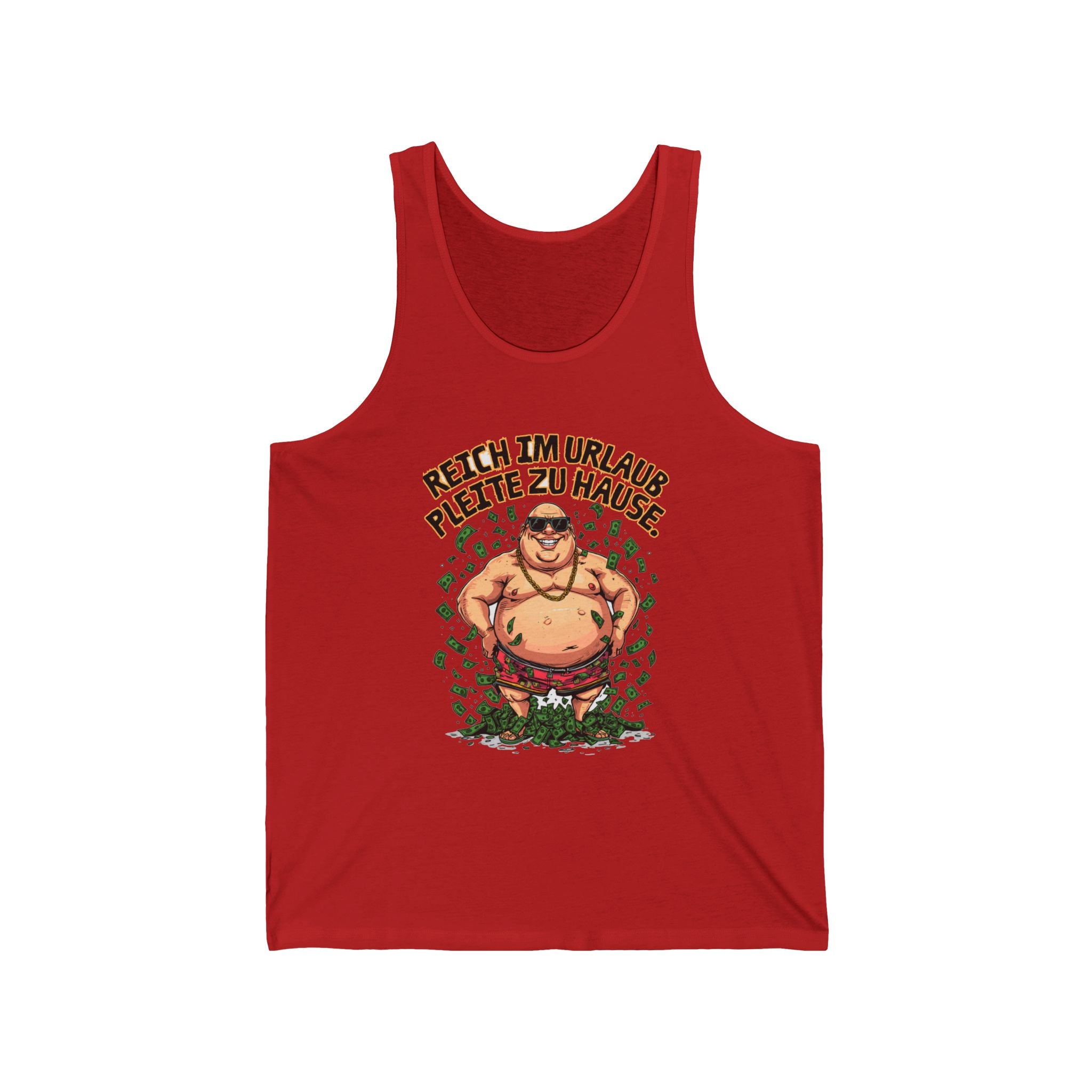 Reich im Urlaub, pleite zu Hause – Tanktop (Slim Fit)