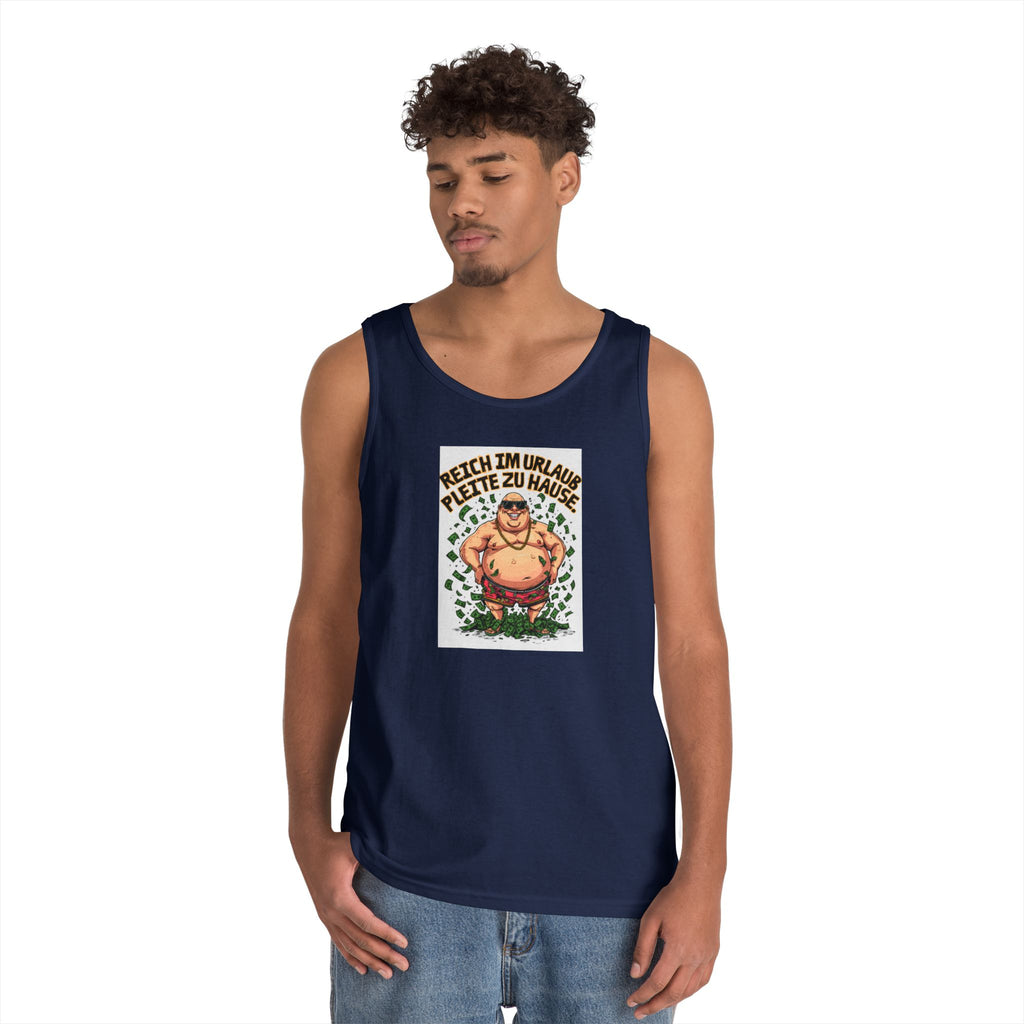 Reich im Urlaub, pleite zu Hause – Tanktop (Heavy)