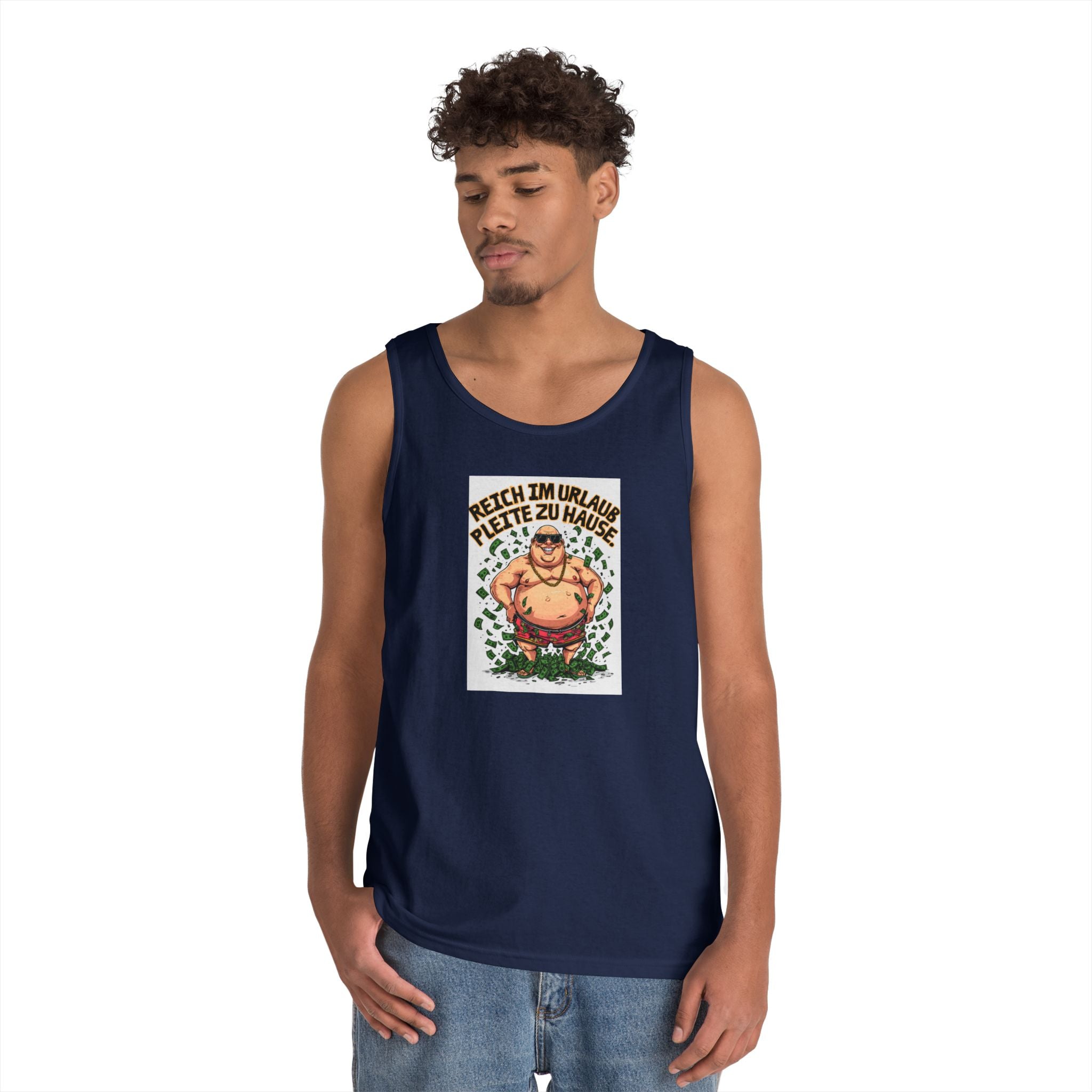 Reich im Urlaub, pleite zu Hause – Tanktop (Heavy)
