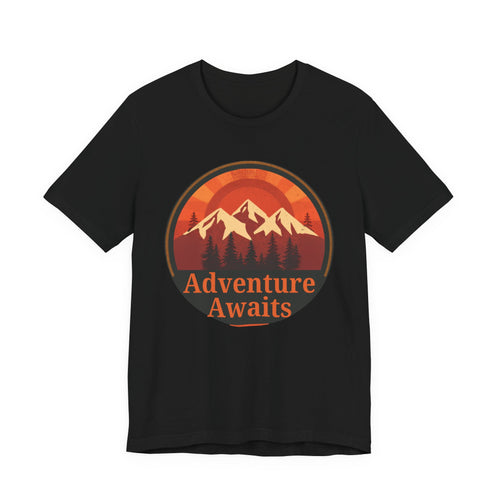 Adventure Awaits – Retro Sunset T-Shirt