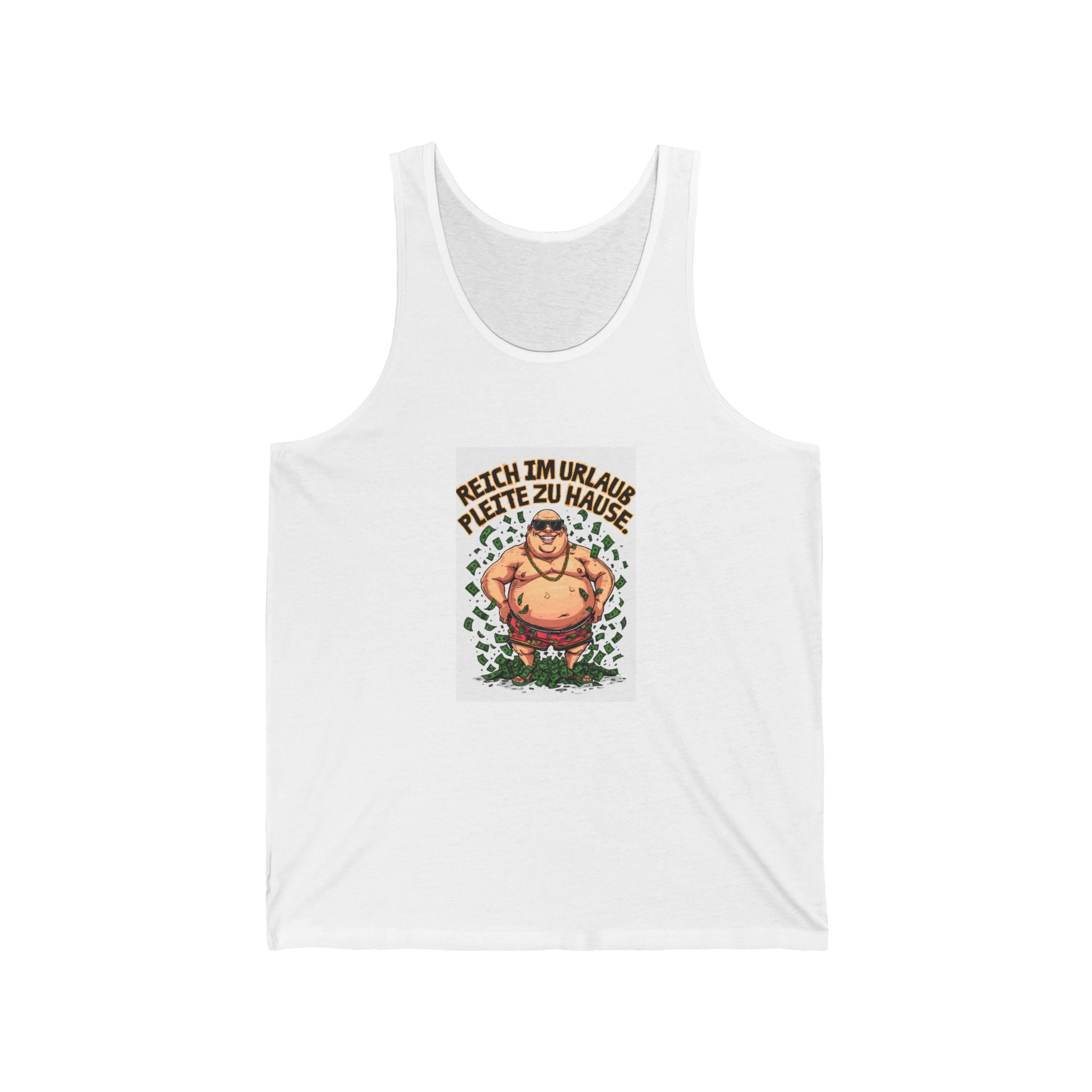 Reich im Urlaub, pleite zu Hause – Tanktop (Slim Fit)