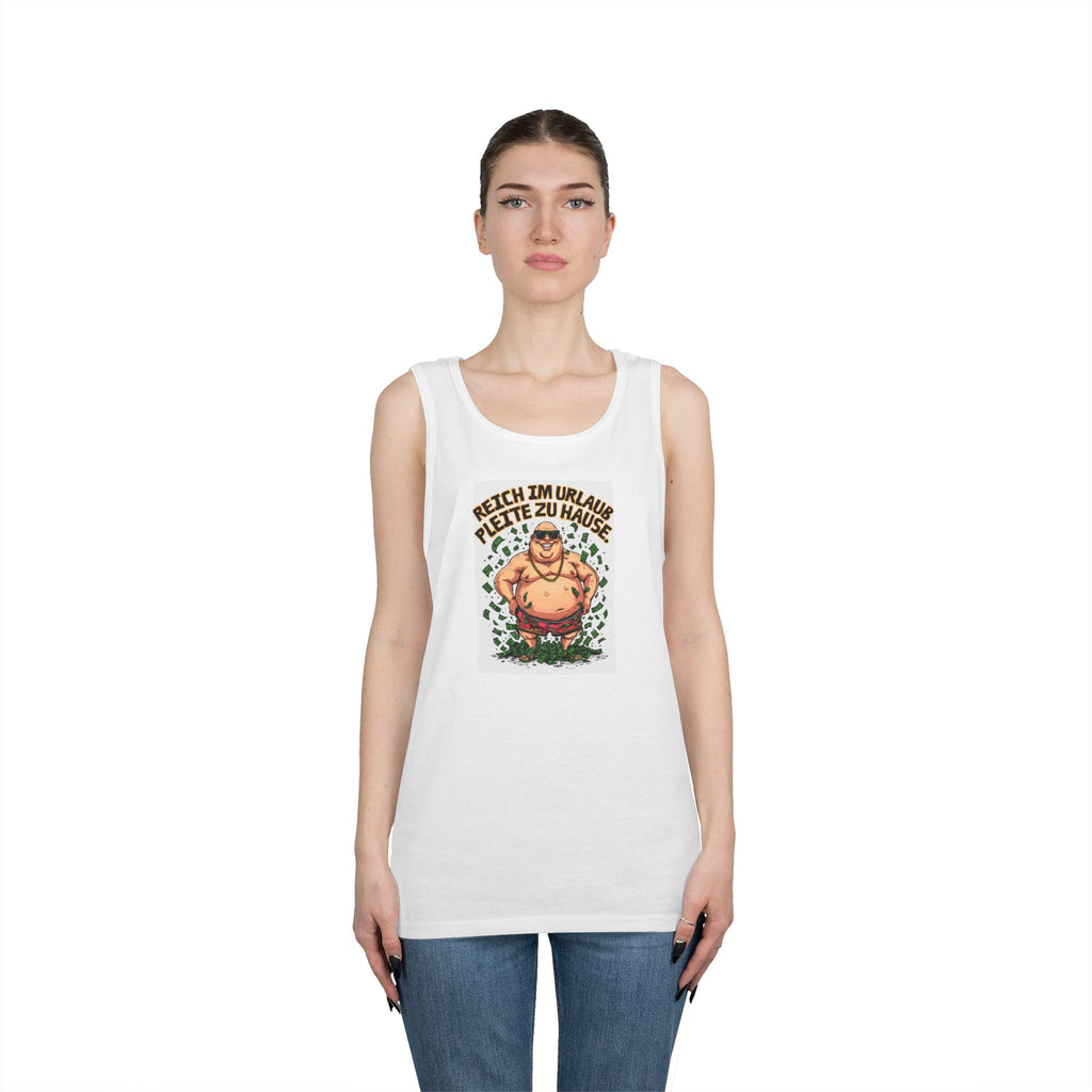 Reich im Urlaub, pleite zu Hause – Tanktop (Heavy)
