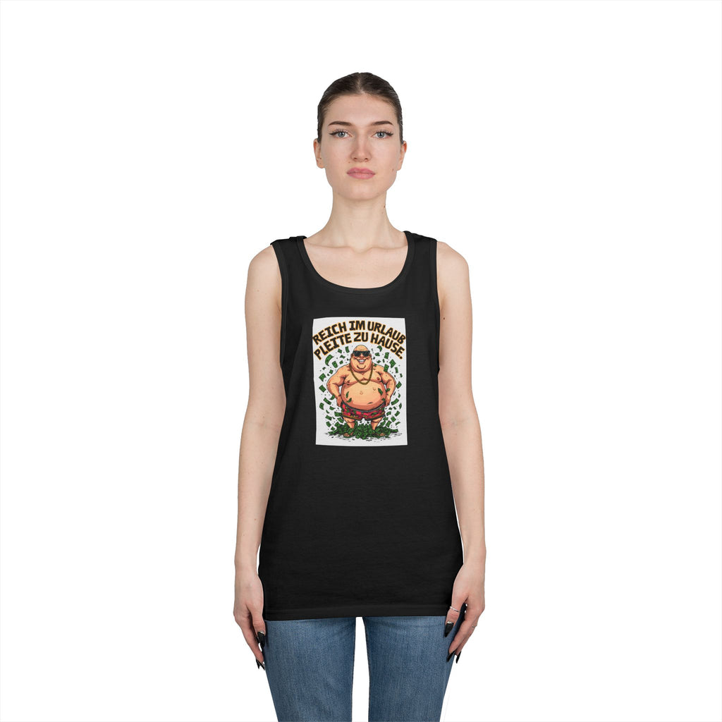 Reich im Urlaub, pleite zu Hause – Tanktop (Heavy)