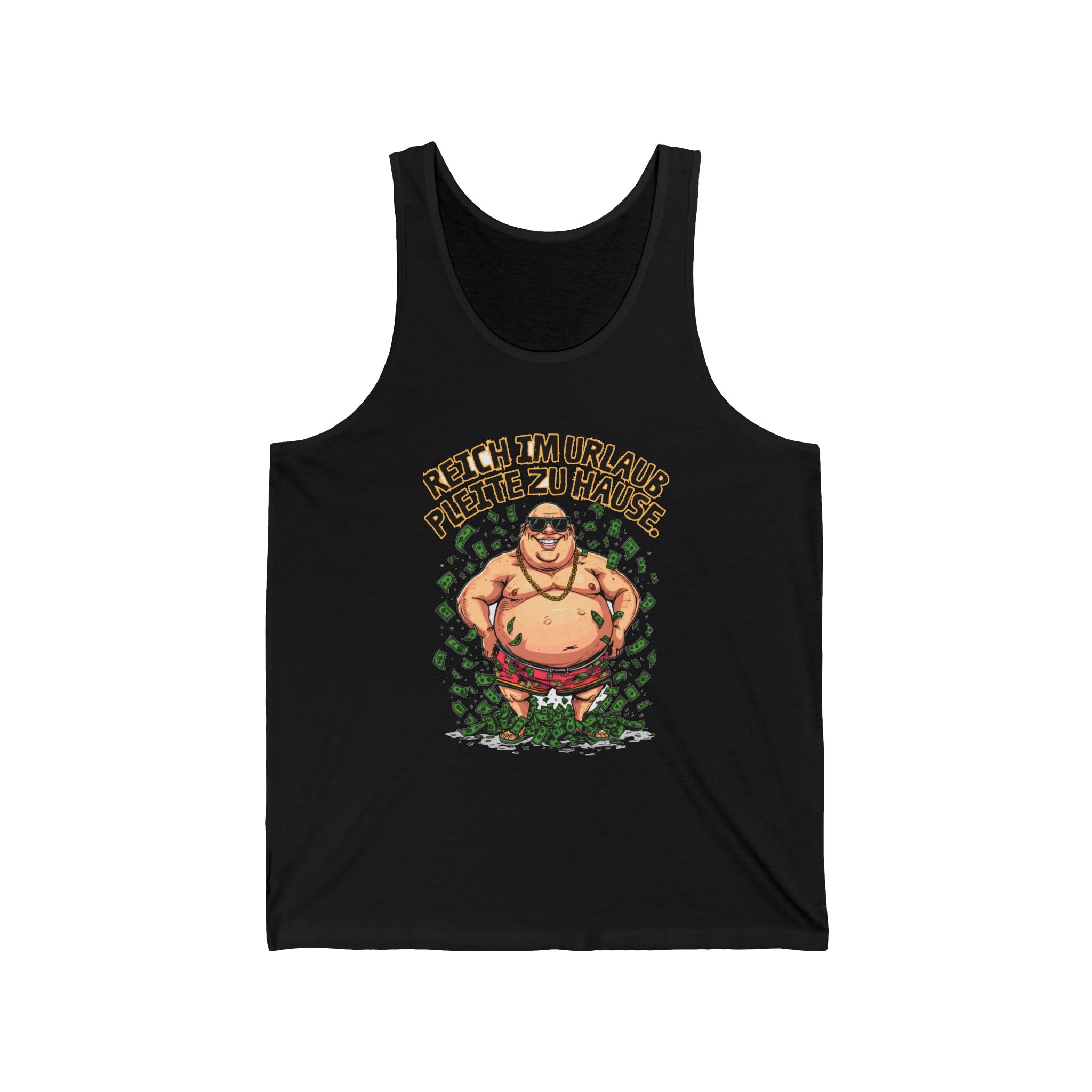 Reich im Urlaub, pleite zu Hause – Tanktop (Slim Fit)
