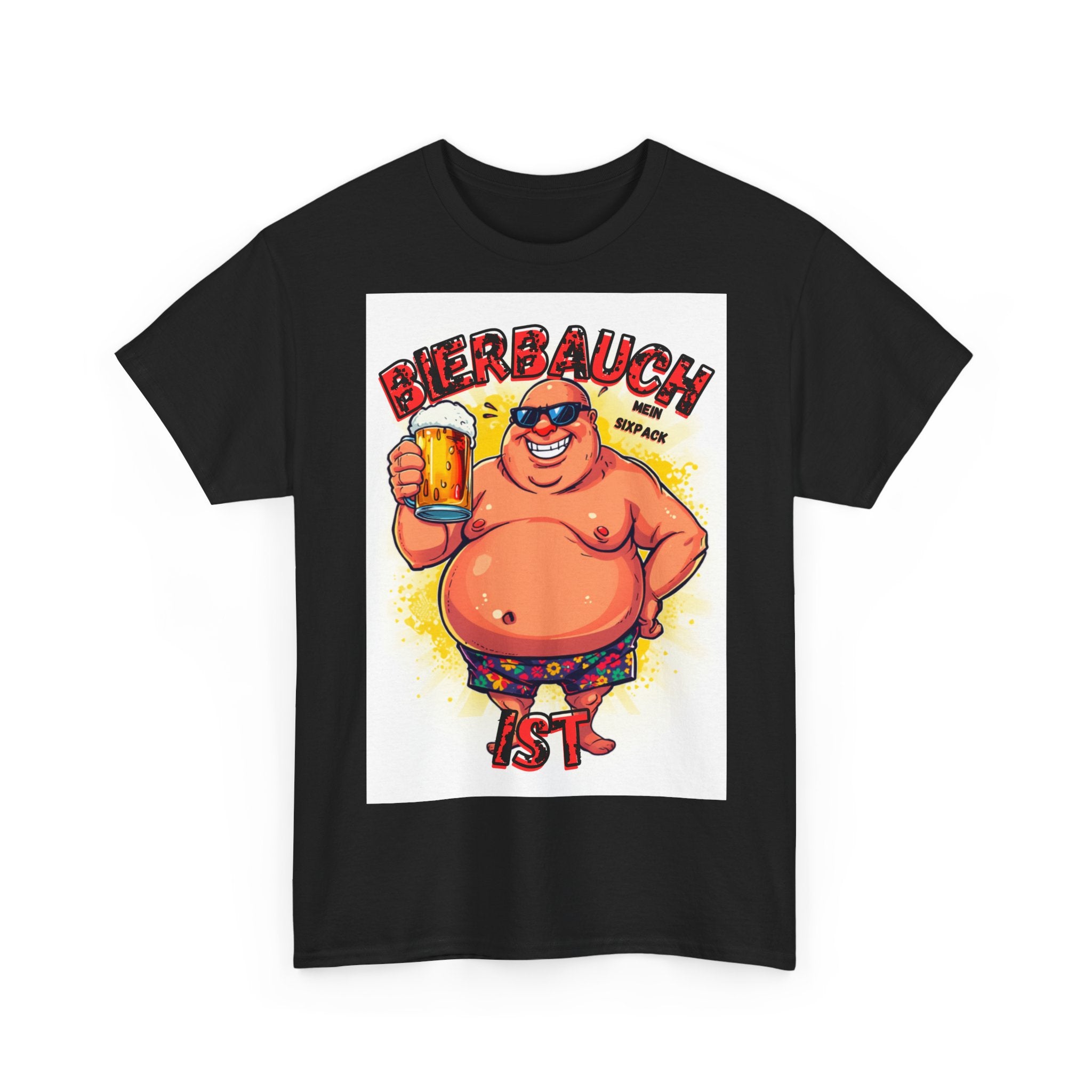 Bierbauch ist mein Sixpack – Cartoon Party-Guy – Unisex T-Shirt