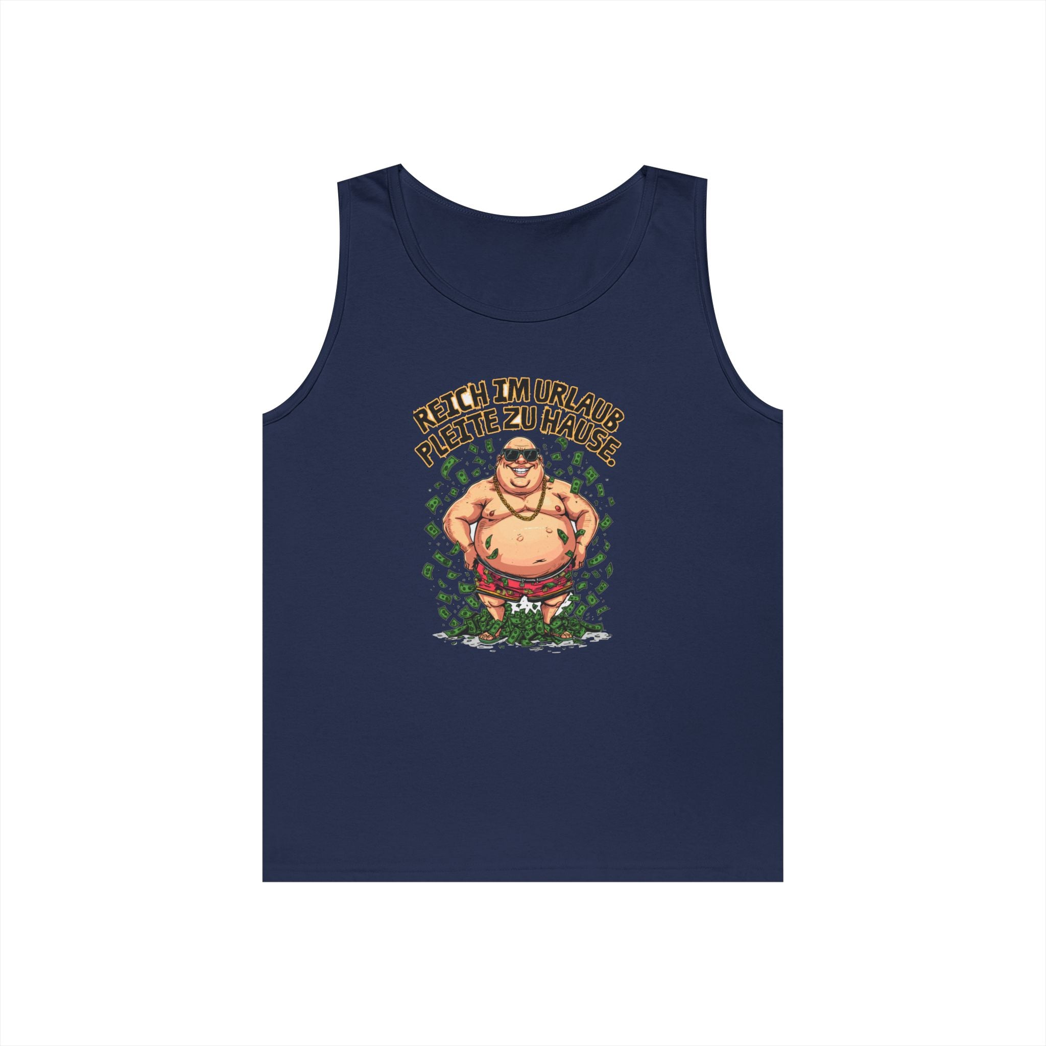Reich im Urlaub, pleite zu Hause – Tanktop (Heavy)