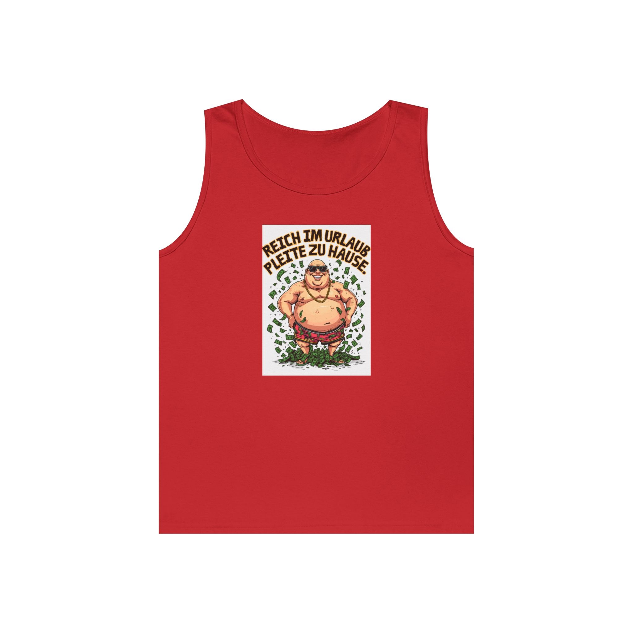 Reich im Urlaub, pleite zu Hause – Tanktop (Heavy)