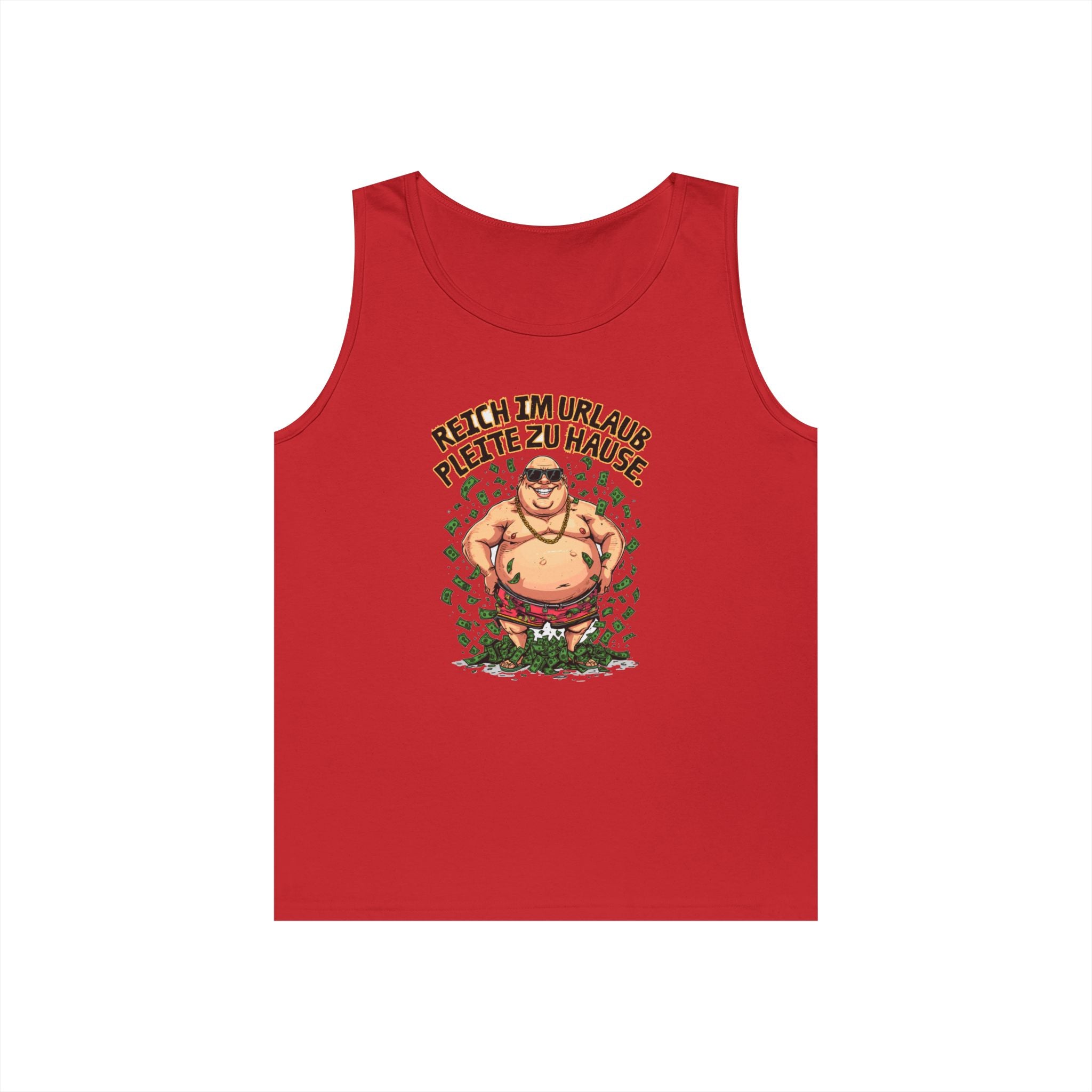 Reich im Urlaub, pleite zu Hause – Tanktop (Heavy)