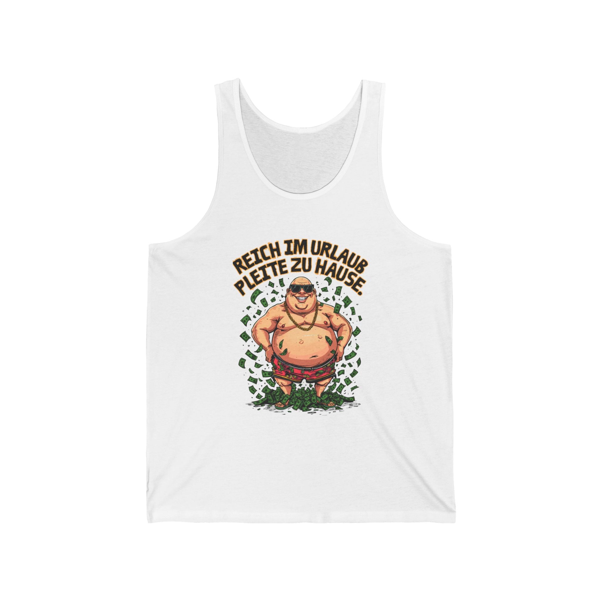 Reich im Urlaub, pleite zu Hause – Tanktop (Slim Fit)