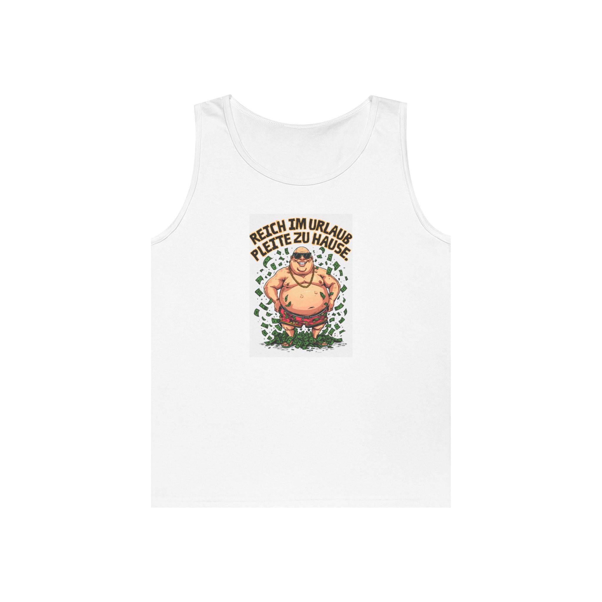 Reich im Urlaub, pleite zu Hause – Tanktop (Heavy)