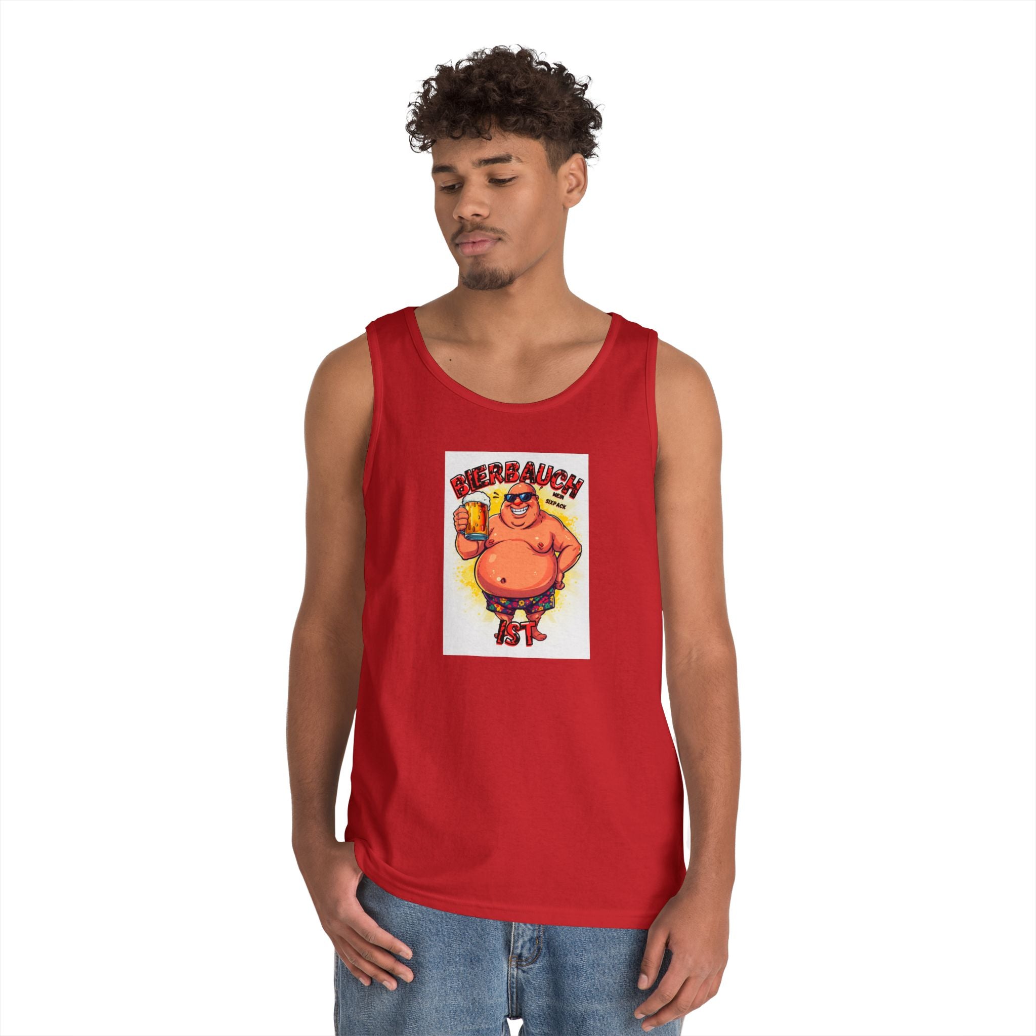 Bierbauch ist mein Sixpack – Cartoon Party-Guy – Tanktop (Heavy)