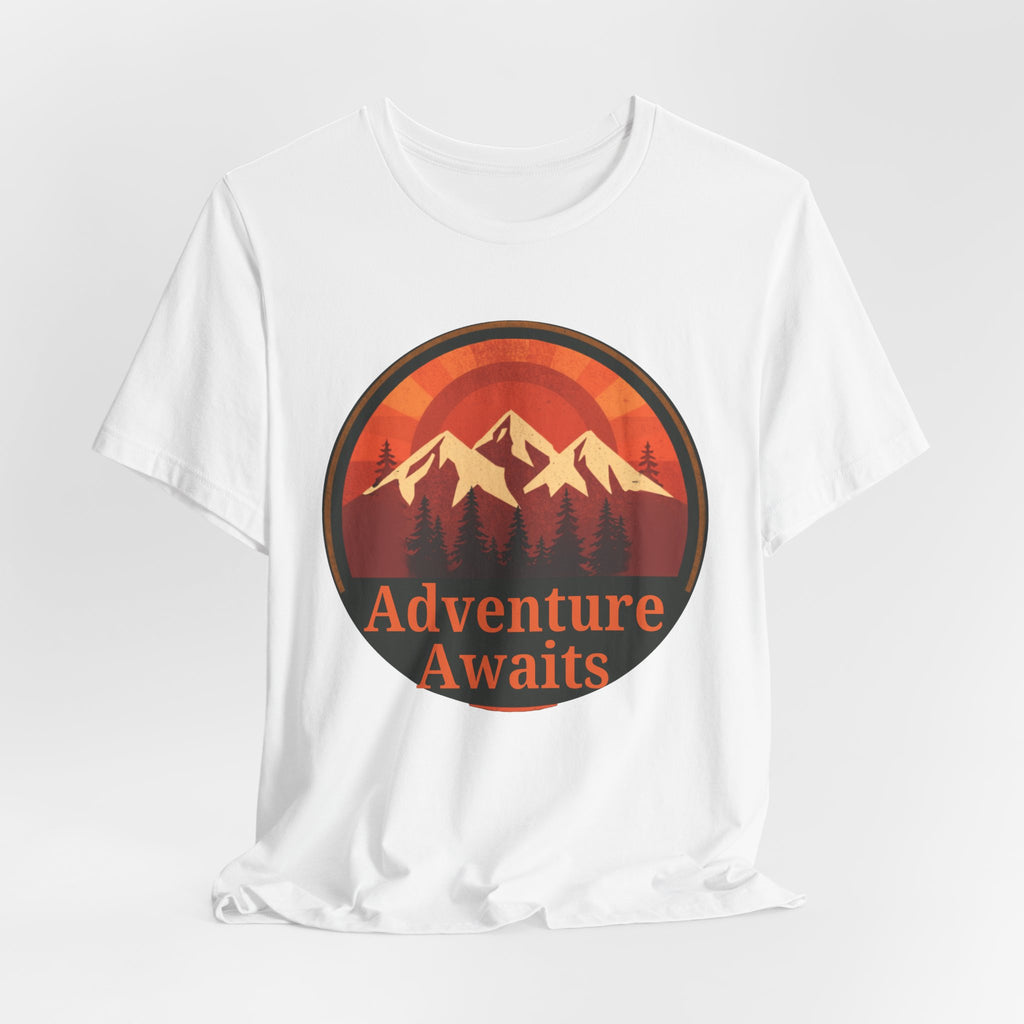 Adventure Awaits – Retro Sunset T-Shirt