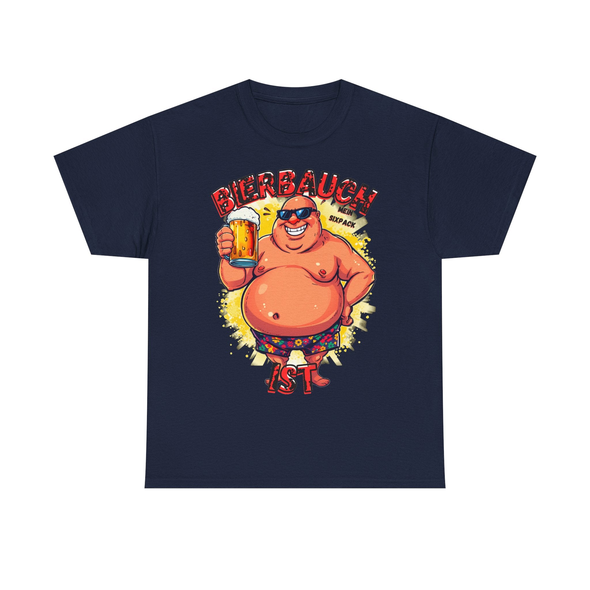 Bierbauch ist mein Sixpack – Cartoon Party-Guy – Unisex T-Shirt