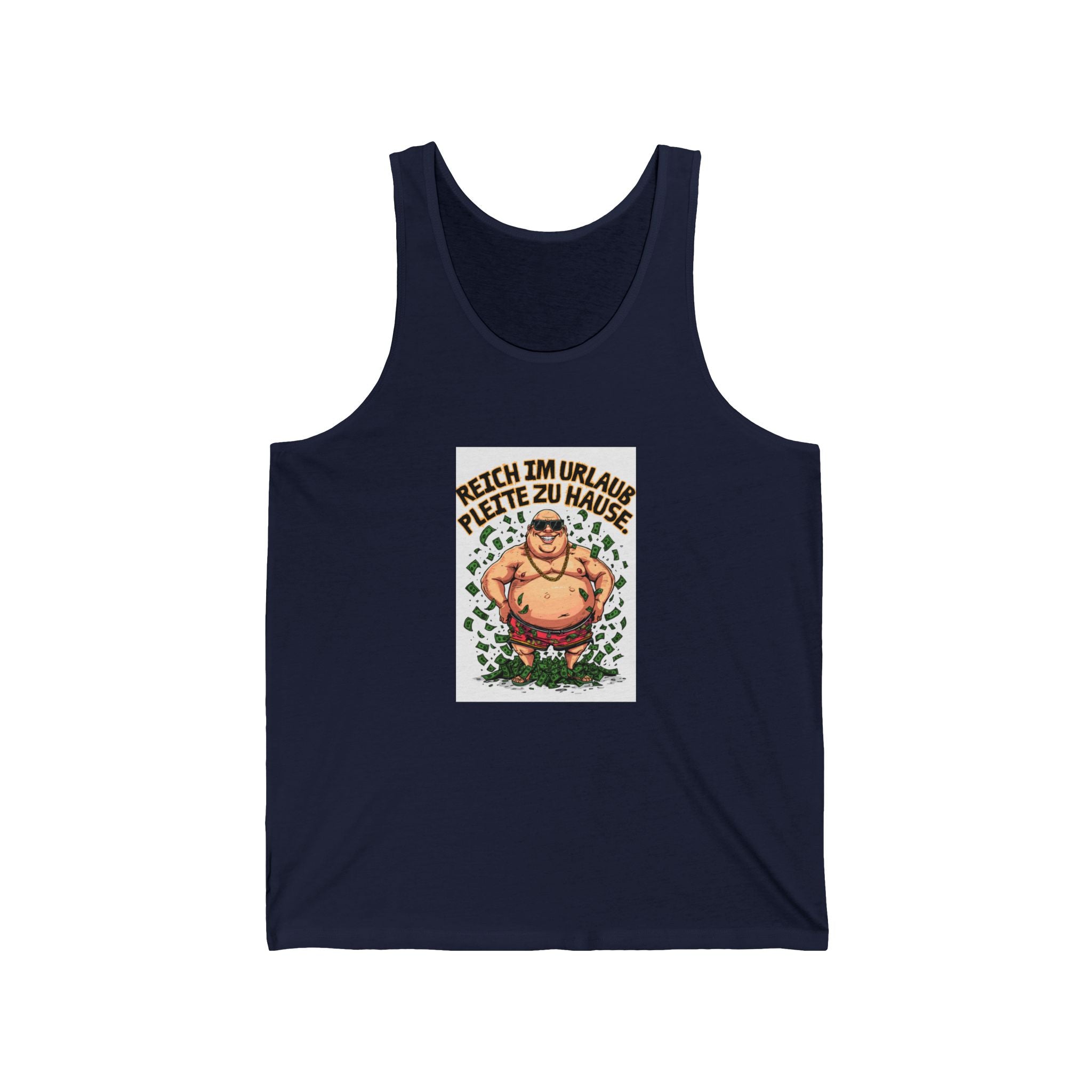 Reich im Urlaub, pleite zu Hause – Tanktop (Slim Fit)