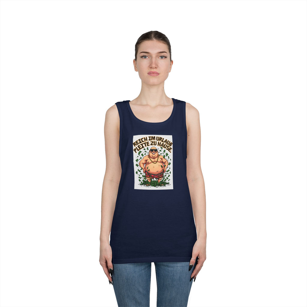 Reich im Urlaub, pleite zu Hause – Tanktop (Heavy)