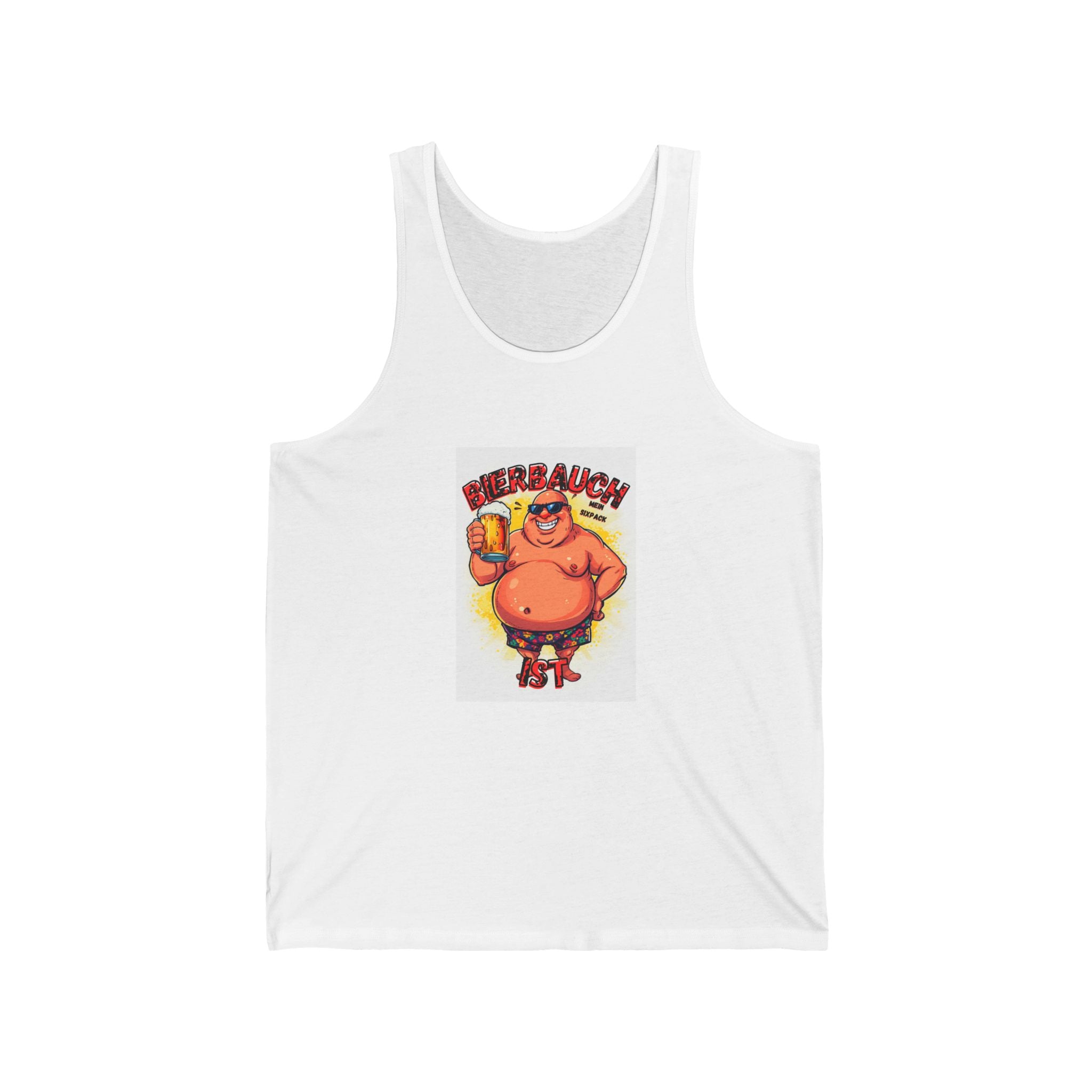 Bierbauch ist mein Sixpack – Cartoon Party-Guy – Tanktop (Slim Fit)