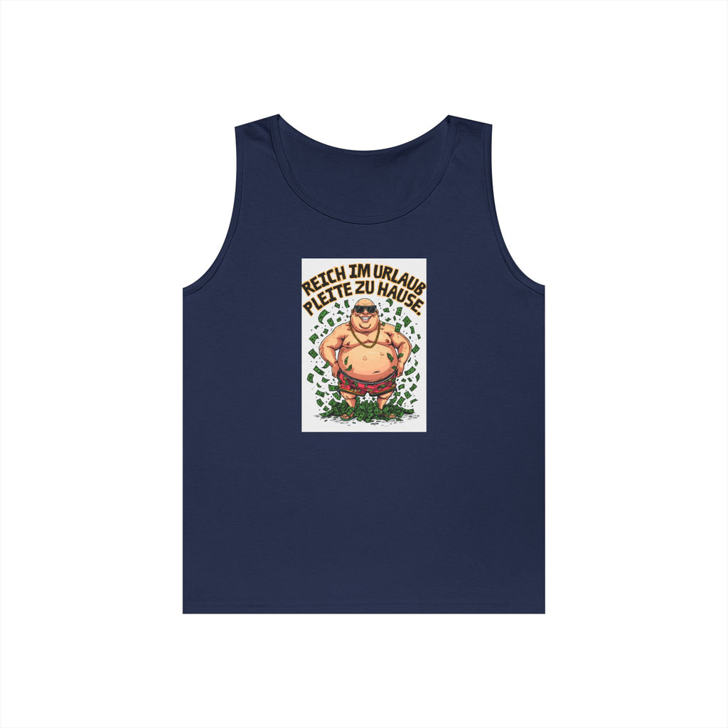 Reich im Urlaub, pleite zu Hause – Tanktop (Heavy)