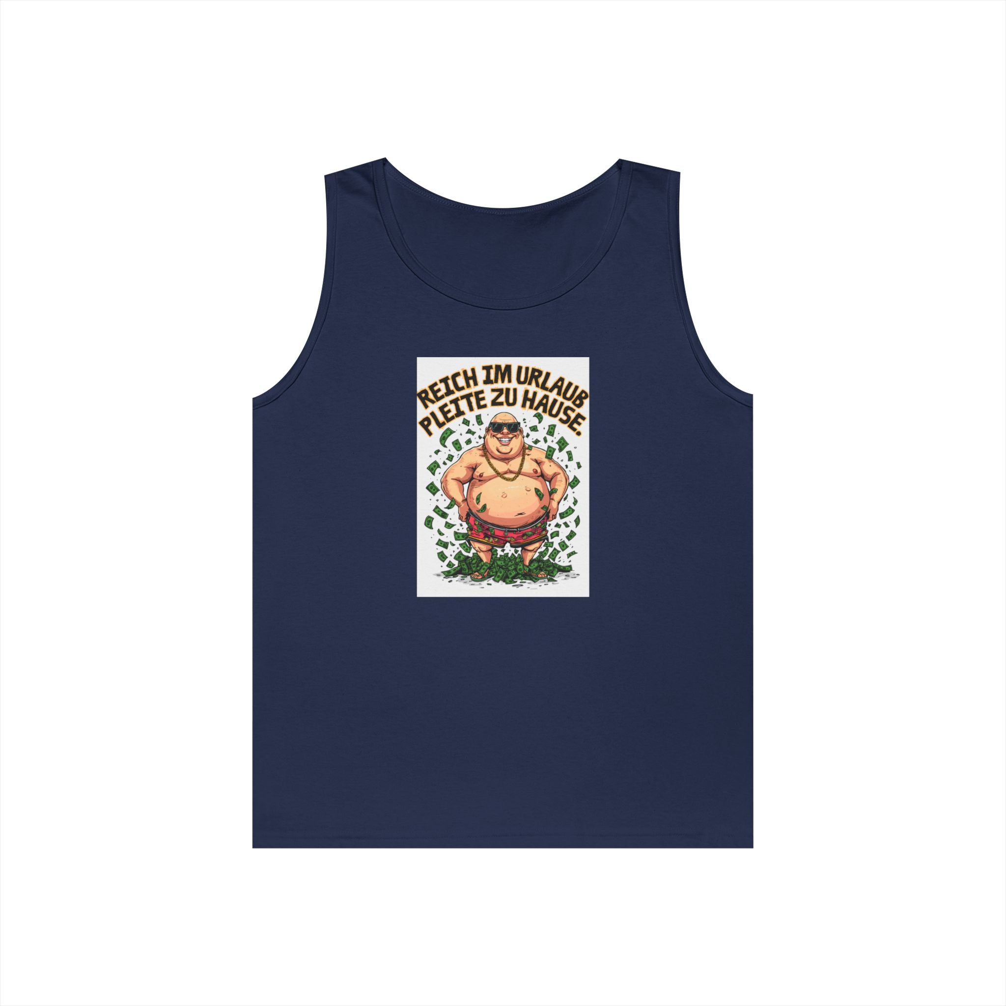 Reich im Urlaub, pleite zu Hause – Tanktop (Heavy)